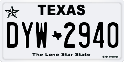 TX license plate DYW2940