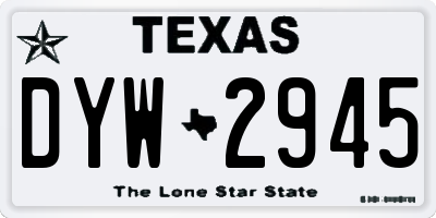 TX license plate DYW2945