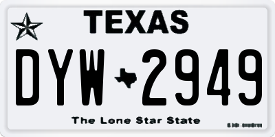 TX license plate DYW2949
