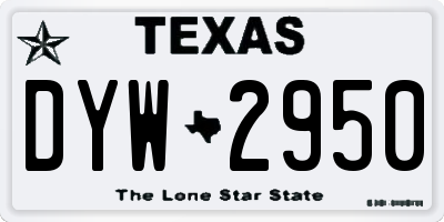 TX license plate DYW2950