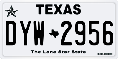 TX license plate DYW2956