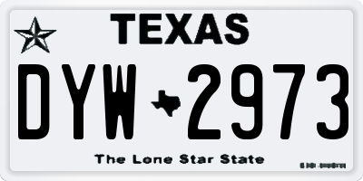 TX license plate DYW2973