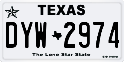 TX license plate DYW2974