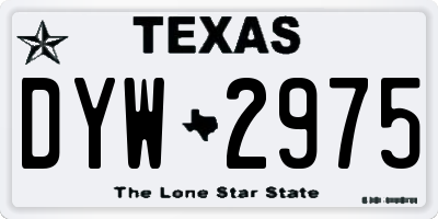 TX license plate DYW2975