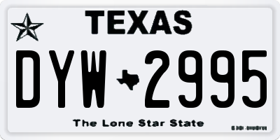 TX license plate DYW2995