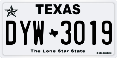 TX license plate DYW3019