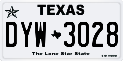 TX license plate DYW3028