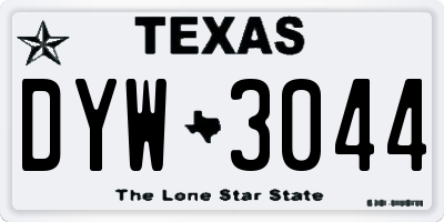 TX license plate DYW3044