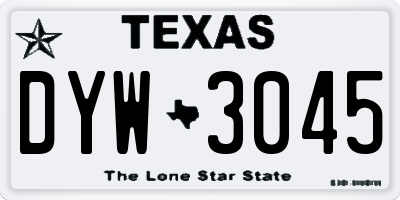 TX license plate DYW3045