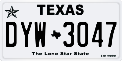 TX license plate DYW3047