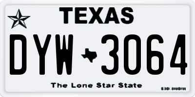 TX license plate DYW3064