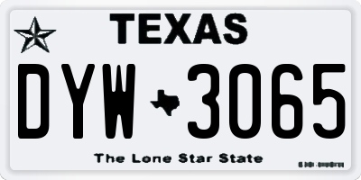 TX license plate DYW3065