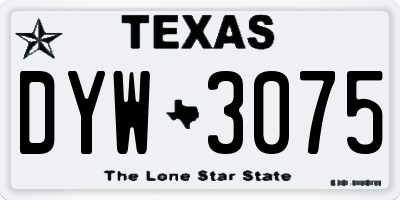 TX license plate DYW3075