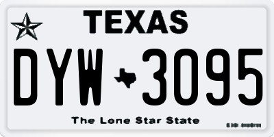 TX license plate DYW3095