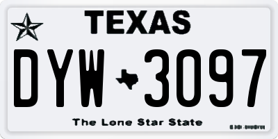 TX license plate DYW3097