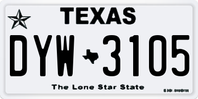 TX license plate DYW3105
