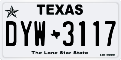 TX license plate DYW3117