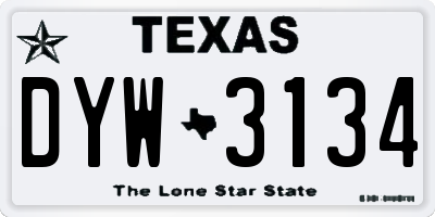 TX license plate DYW3134