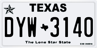 TX license plate DYW3140