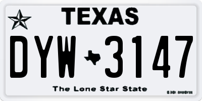 TX license plate DYW3147
