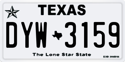 TX license plate DYW3159