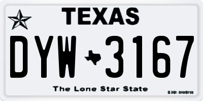 TX license plate DYW3167
