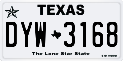 TX license plate DYW3168