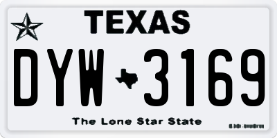 TX license plate DYW3169
