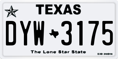 TX license plate DYW3175