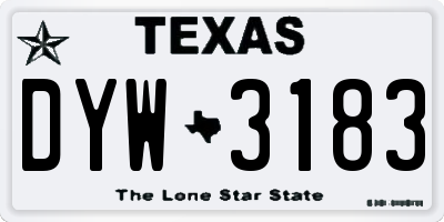 TX license plate DYW3183