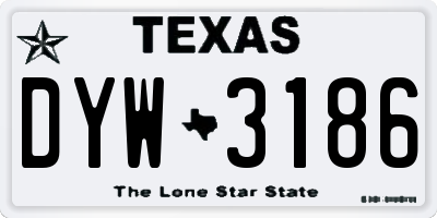 TX license plate DYW3186