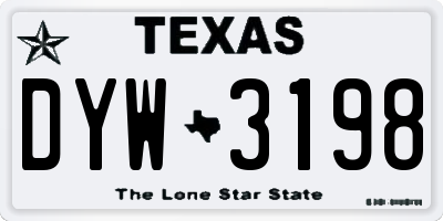 TX license plate DYW3198