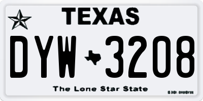 TX license plate DYW3208