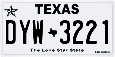TX license plate DYW3221