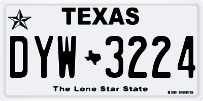 TX license plate DYW3224