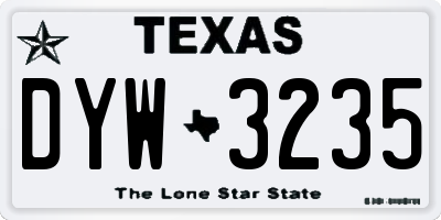 TX license plate DYW3235