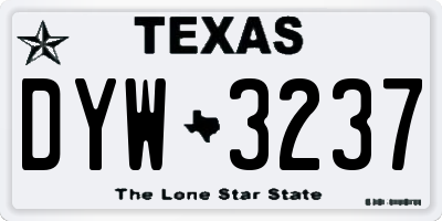 TX license plate DYW3237