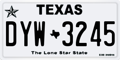 TX license plate DYW3245