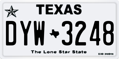 TX license plate DYW3248