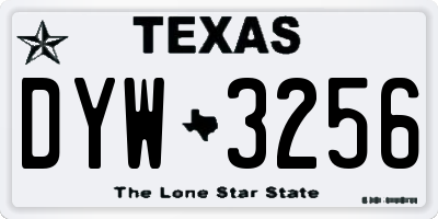 TX license plate DYW3256