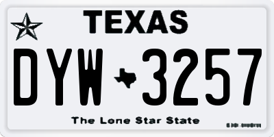 TX license plate DYW3257