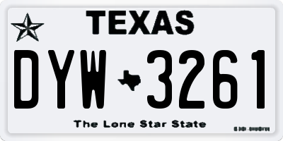 TX license plate DYW3261