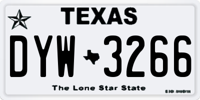 TX license plate DYW3266