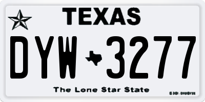 TX license plate DYW3277