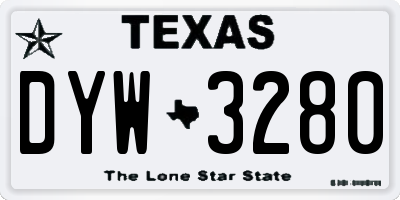 TX license plate DYW3280