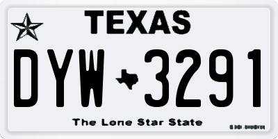 TX license plate DYW3291