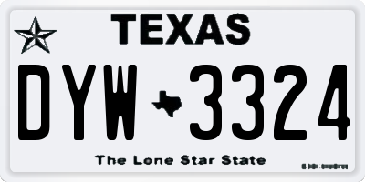 TX license plate DYW3324