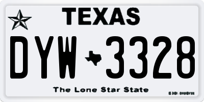 TX license plate DYW3328