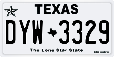 TX license plate DYW3329