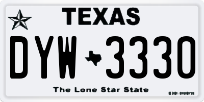 TX license plate DYW3330